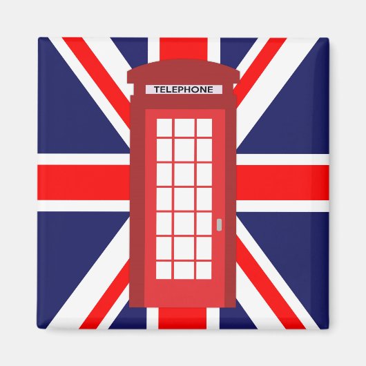 Brits telefoontoestel Unieschandvlag Magneet (Voorkant)