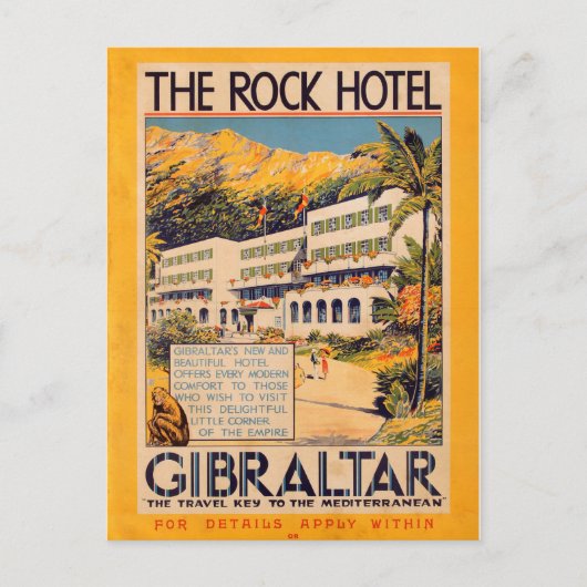  Brits The Rock Hotel Travel Briefkaart (Voorkant)