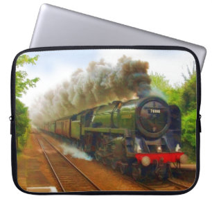 Brits treinstuurstation voor trainspotters laptop sleeve