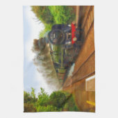 Brits treinstuurstation voor trainspotters theedoek (Verticaal)