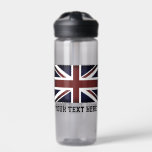 Brits Unievaartuig vlaggen aangepaste drink waterf Waterfles<br><div class="desc">Brits Unievaartuig vlag aangepaste plastic waterfles. Verkrijgbaar in 20 of 25 oz. Handig voor sport, sportschool, fitness, wandelwerk, kantoor en nog veel meer. Cool Birthday cadeauidee voor hem of haar. Pas uw eigen naam of prijsopgave aan. Dubbelzijdige Bedrukking. vlag van het Verenigd Koninkrijk, Groot-Brittannië en Engeland. Engels pride design.</div>