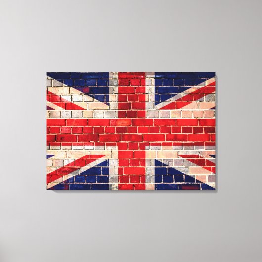 Brits vlag op een muur canvas afdruk (Voorkant)
