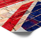 Brits vlag op een poster van de bakstenen muur (Hoek)