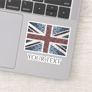 Brits vlag Rustische vintage sparkles glitters Jou Sticker