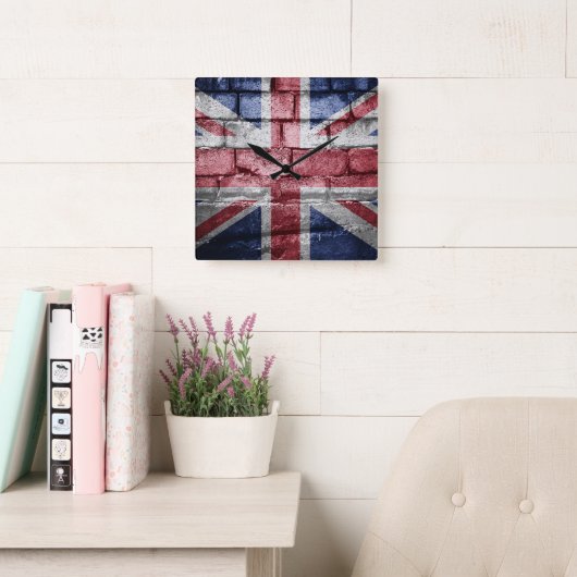 Brits vlag vierkante klok (Leeskamer)