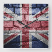 Brits vlag vierkante klok (Voorkant)