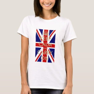 Brits vlaggen houden kalm t shirt voor vrouwen