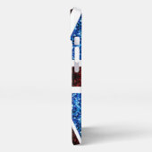 Brits vlaggen rode blauwe sparkles glitters Monogr iPhone Hoesje (Linkerkant)