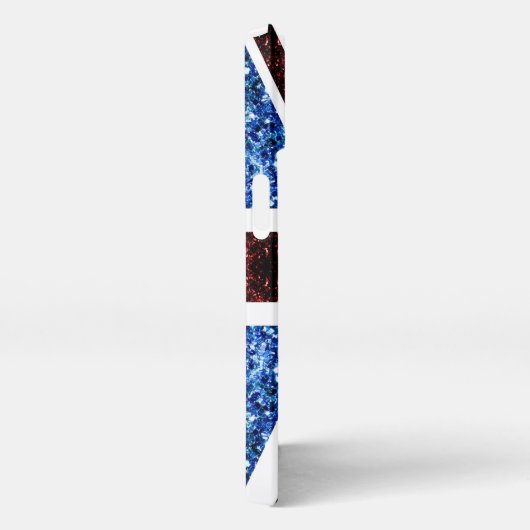 Brits vlaggen rode blauwe sparkles glitters Monogr iPhone Hoesje (Rechterkant)