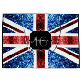 Brits vlaggen rode blauwe sparkles glitters Sweet  Groot Cadeauzakje (Voorkant)