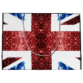 Brits vlaggen rode blauwe sparkles glitters Sweet  Groot Cadeauzakje (Achterkant)