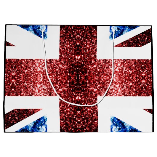 Brits vlaggen rode blauwe sparkles glitters Sweet  Groot Cadeauzakje (Achterkant)