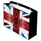 Brits vlaggen rode blauwe sparkles glitters Sweet  Groot Cadeauzakje (Achterkant Gekanteld)
