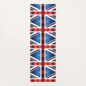 Brits vlaggen rode blauwe sparren glitterpatroon M Yogamat (Achterkant)