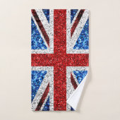 Brits vlaggen rode blauwe witte muggen bad handdoek (Handdoek)