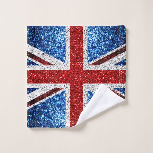 Brits vlaggen rode blauwe witte muggen bad handdoek (Wasdoekje)