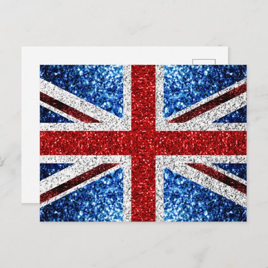 Brits vlaggen rode blauwe witte muggen briefkaart (Voorkant / Achterkant)