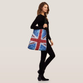 Brits vlaggen rode blauwe witte muggen crossbody tas (Op model)