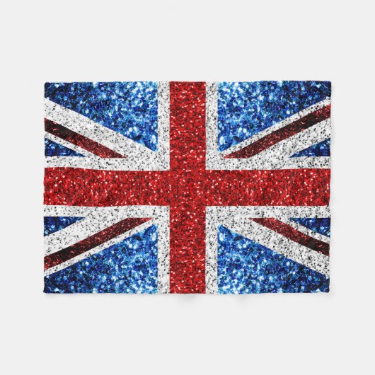 Brits vlaggen rode blauwe witte muggen fleece deken (Voorkant (Horizontaal))