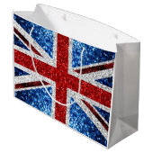 Brits vlaggen rode blauwe witte muggen groot cadeauzakje (Achterkant Gekanteld)