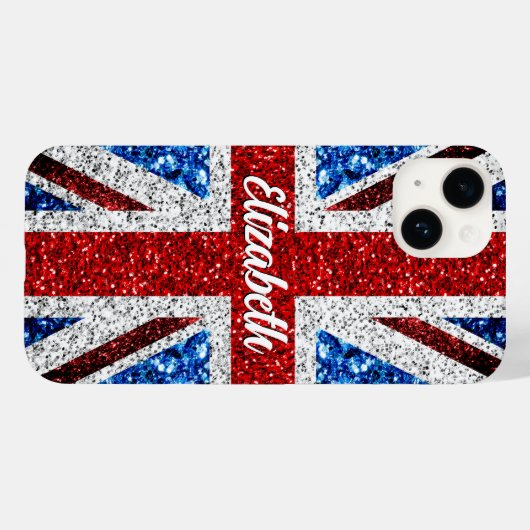 Brits vlaggen rode blauwe witte muggen Jouw naam Case-Mate iPhone Case (Achterkant (horizontaal))