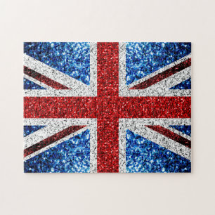 Brits vlaggen rode blauwe witte muggen legpuzzel