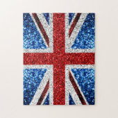 Brits vlaggen rode blauwe witte muggen legpuzzel (Verticaal)