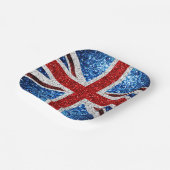 Brits vlaggen rode blauwe witte muggen papieren bordje (Gebogen)