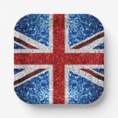 Brits vlaggen rode blauwe witte muggen papieren bordje (Voorkant)