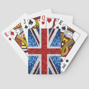 Brits vlaggen rode blauwe witte muggen pokerkaarten