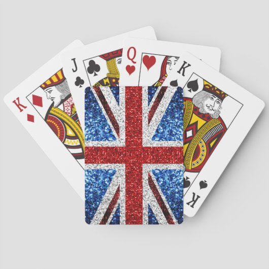 Brits vlaggen rode blauwe witte muggen pokerkaarten (Achterkant)