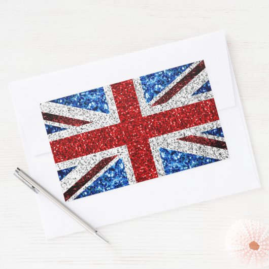 Brits vlaggen rode blauwe witte muggen rechthoekige sticker (Envelop)