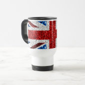 Brits vlaggen rode blauwe witte muggen reisbeker (Voorkant links)