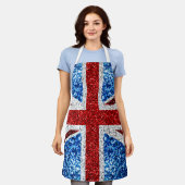 Brits vlaggen rode blauwe witte muggen schort (Gedragen)