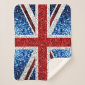 Brits vlaggen rode blauwe witte muggen sherpa deken (Voorkant)