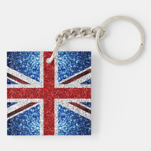 Brits vlaggen rode blauwe witte muggen sleutelhanger (Achterkant)