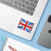 Brits vlaggen rode blauwe witte muggen sticker (Laptop met iPhone)