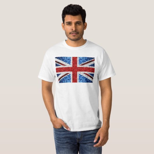 Brits vlaggen rode blauwe witte muggen t-shirt (Voorkant volledig)