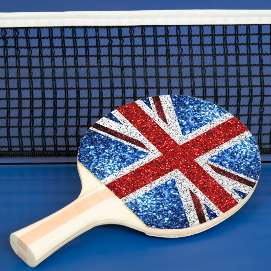 Brits vlaggen rode blauwe witte muggen tafeltennisbatje (Insitu)