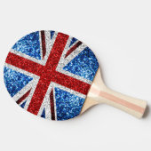 Brits vlaggen rode blauwe witte muggen tafeltennisbatje (Zijkant)
