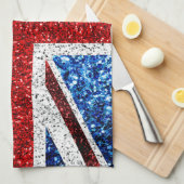 Brits vlaggen rode blauwe witte muggen theedoek (Quarter Fold)