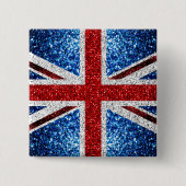 Brits vlaggen rode blauwe witte muggen vierkante button 5,1 cm (Voorkant)