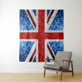 Brits vlaggen rode blauwe witte muggen wandkleed (In situ)