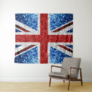 Brits vlaggen rode blauwe witte muggen wandkleed