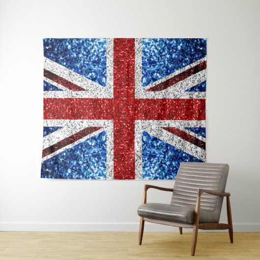 Brits vlaggen rode blauwe witte muggen wandkleed (In Situ (horizontaal))