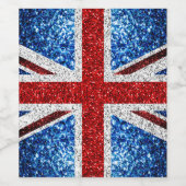 Brits vlaggen rode blauwe witte muggen wijn etiket (Enkel label)