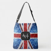 Brits vlaggen rode blauwe witte sparken gliters Mo Crossbody Tas (Achterkant)