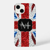 Brits vlaggen rode blauwe witte sparken gliters Mo iPhone Hoesje (Achterkant)