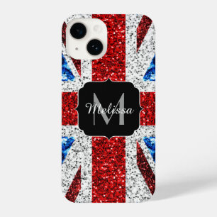 Brits vlaggen rode blauwe witte sparken gliters Mo iPhone 14 Hoesje
