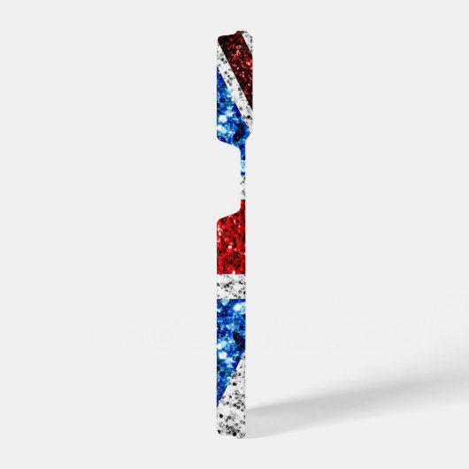 Brits vlaggen rode blauwe witte sparken gliters Mo iPhone Hoesje (Rechterkant)